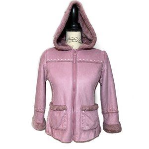 Big Chill Pink Jacket Faux Fur Lining Size 10/12 Girls